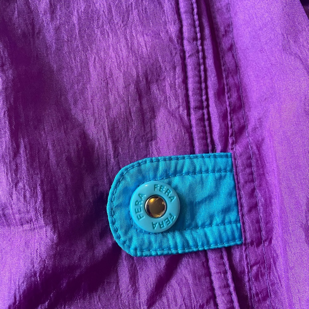 Vintage 80s One Piece Ski Snowboarding Suit Purple Turquoise Size 16 by Fera - Picture 16 of 17